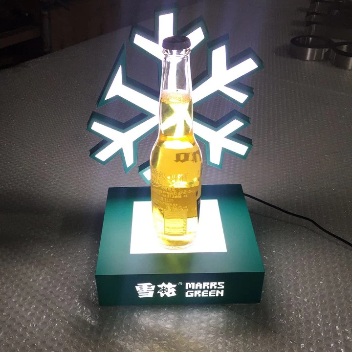 Custom Acrylic Engraving Lighting LED Bottle Presenter for Display